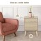 Freestanding Wooden Beside End Side Table Nightstand with 2 Deep Drawers